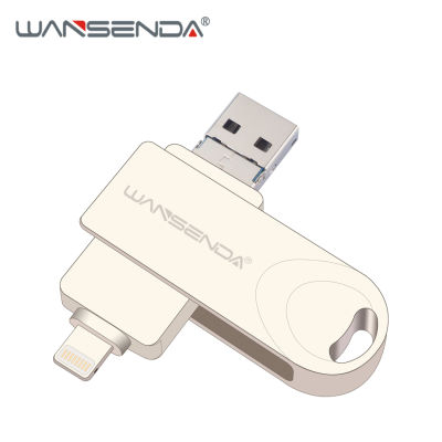 WANSENDA OTG USB Flash Drive Rotation Pen Drive 128GB Flash Disk 8GB 16GB 32GB 64GB 3 in 1 Micro Usb Stick USB 3.0 Pendrive
