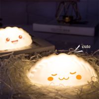 ✒ LED Night Light Silicone cute dumpling Soft Night Lamp with switch for kids children baby bedroom Desktop Decor Ornament Battery