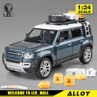 รถบรรทุกโมเดลรถยนต์หล่อโลหะ LEO 1:24 Landrover Defender ของเล่นอัลลอย Suv สำหรับยานพาหนะ Kids Toys งานอดิเรก