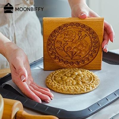 DIY Wooden Shortbread Mold Raspberry Heart Carved Gingerbread Cookie Mold Kitchen Cutter Molds For Valentines Day Easter Party