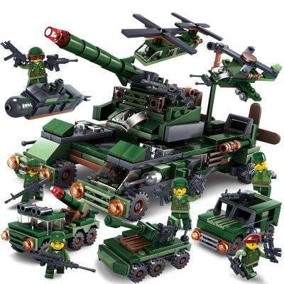 ตัวต่อสำหรับเด็กและเด็กชายของเล่นประกอบขายดีเข้ากันได้เลโก้ K008สำหรับนายแบบรถถังทหาร