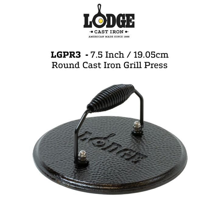 Lodge Cast Iron Round Grill Press 19 cm