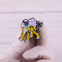 Pokemon Anime Enamel Pin Anime Figures Raikou Badges Metal Brooch Kawaii Hat Decoration Brooches Clothes Jewelry Kid Gifts Toys