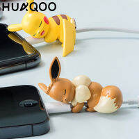 HUAQOO โปเกมอนPikachu kartun gigitan kabel kabel pelindung pemegang saluran telepon