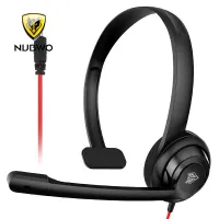 NUBWO HW02 USB Headphone/ 3.5mm Headset with Microphone Noise Cancelling & Audio Controls, Over-The-Head Computer Headphone for PC, Super Light, Ultra Comfort （Black）