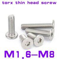 5-100 Buah CM M1.6 M2 M2.5 M3 M4 M5 M6 M8 304 A2 Baja Tahan Karat Torx Enam Lobus Ultra Tipis Kepala Wafer Datar Sekrup Baut Panjang 2-50Mm