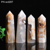 100 Natural Sakura Agate Tower Healing Crystal Point Room Decor Natural Crystal and Stones Aquarium witchcraft Home Decoration