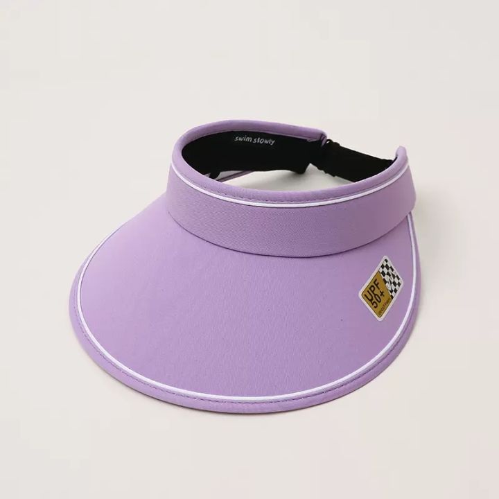hot-upf-50-empty-top-cap-for-children-summer-uv-protection-large-brim-sun-visor-caps-for-kids-adjustable-simple-stylish-everyday-hat