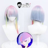 Lucy Cosplay Wig Anime Cyberpunk Edgerunners Cosplay HSIU Multicolor Gradient Short hair Lucyna Kushinada Heat Resistant Rebecca