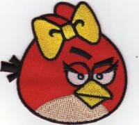 iron on patch Embroidery Angry Bird 7x7 cm นกพิโรธ ตัวรีด เย็บติดผ้าประเทศไทย โลโก้ปัก มีกาวสำหรับรีด ตกแต่งเสื้อผ้า