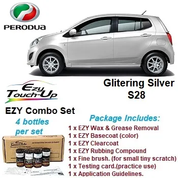 Perodua Axia Original Touch Up Paint Ezy Touch Up Combo Set Car Touch Up Paint Scratch Remover Calar Kereta Lazada