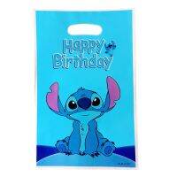 10pcs/lot Disney Lilo &amp; Stitch Theme Birthday Party Surprised Candy Snack Handle Decorations Kids Boys Favor Plastics Gifts Bags Gift Wrapping  Bags