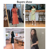 READYSTOCK Korean Women Dress Slim Drawstring Midi Dress French r dress 收腰显瘦抽绳韩版T恤裙