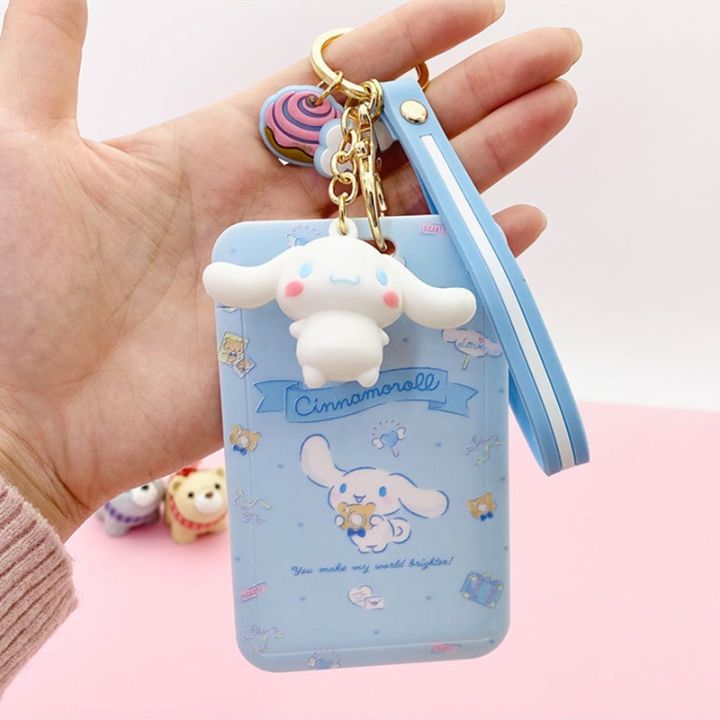 kawaii-sanrio-cinnamoroll-my-melody-anime-keychain-pendant-purin-dog-cat-cute-card-holder-plastic-lanyard-card-holders-for-girl
