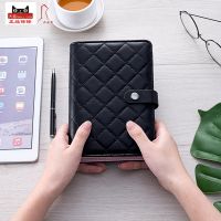 《   CYUCHEN KK 》 Vintage Leather Diary Travel Journal Notebook Mini Pocket Refillable Ring Binder A6 A5 Kawaii Black Quilted Planner