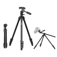 Andoer Q160HA ขาตั้งกล้องวิดีโอแนวนอน Heavy Duty ขาตั้งกล้อง3ทิศทาง Pan &amp; Tilt Head สำหรับกล้อง DSLR กล้องวิดีโอโปรเจ็คเตอร์ขนาดเล็กใช้งานร่วมกับ Canon Nikon Sony