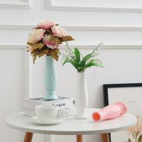 【LZ】✁№  Plástico branco imitação flor vaso cerâmica arranjo flor recipiente pote cesta decoração moderna vasos DIY casa flores