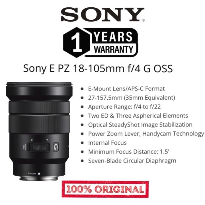 SONY E PZ 18-105mm f4 G OSS original Sony (1 years warranty) | Lazada