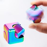 Rainbow Fidget Hand Spinner Rainbow Metallic Finger Top Anti-Anxiety Helps Focusing Cool Gadgets Stress Relief Toys Gift Fidget Spinners  Cubes