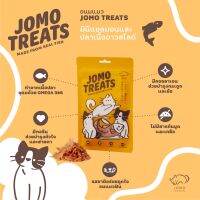 ขนมแมว JOMO Treats โจโม่ทรีทส์ มินิแซลมอนและปลาเนื้อขาวสไลด์ ขนาด 25 กรัม 3 ซอง