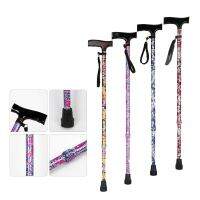 4ส่วนปรับเดิน Stick Alloy Anti-Skid Old Man Crutches กลางแจ้ง Trekking Telescopic Stick Easy ใส่กระเป๋า