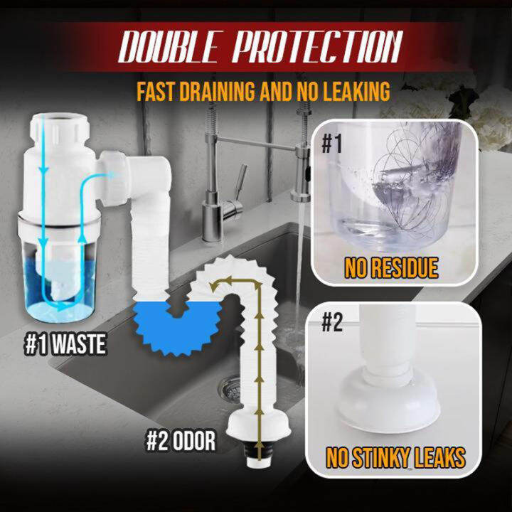 Mamie Double Antismell Drain Pipe Odorfree Drain Pipe For Kitchen