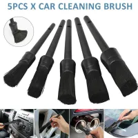 5pcs Car Detailing Brush Set For Cleaning Car Interior Kit Air Black Brushes Automotive Vent Z3O3