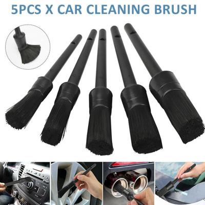 5pcs Car Detailing Brush Set For Cleaning Car Interior Automotive Vent Brushes Air Kit Black Q8Q8
