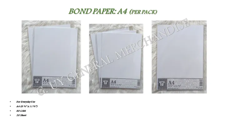 Bond Paper 8 1 4 X 11 3 4 80 Gsm Sheet Lazada Ph