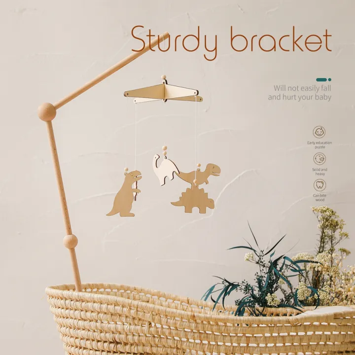 Mamimami Home Baby Mobile Set Natural Wooden Dinosaur Wind Chimes With Arm Bracket Infant Nursery Decor Lazada Singapore Arm Bracket Infant Nursery Decor, Arm For Baby Mobile