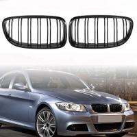 A Pair Car Grille Grill Front Kidney Glossy 2 Line Double Slat For BMW 3 Series E90 E91 2009 2010 2011 2012 Car Styling