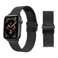 △✐✐ โลหะ Milanese สำหรับ Apple Watch Ultra 8 7 45mm 41mm สร้อยข้อมือสแตนเลสสายรัดข้อมือสำหรับ iWatch 6 5 4 3 SE 44mm 42mm 40mm