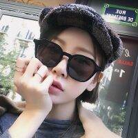 Online Celebrity Street Snap Womens Sunglasses New Style Fashion round Face Box Tawny Fashion