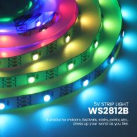 5V WS2812B LED Strip Light Individually Addressable 30/60/144 Led/m RGB Led Light 1~5M For TV Backlight White PCB IP21/IP65/IP67