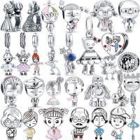 Authentic 925 Silver Boy Girl Grandpa Grandma Dad Mom Family Series Beads Fit Original Pandora Charms Bracelet Women DIY Jewelry