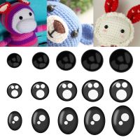 100Pcs ตุ๊กตาพลาสติกทำตา DIY Handmaking ของเล่น Eyeballs โครเชต์ตุ๊กตาสัตว์ Vivid Black Eyes Scrapbooking อุปกรณ์เสริม