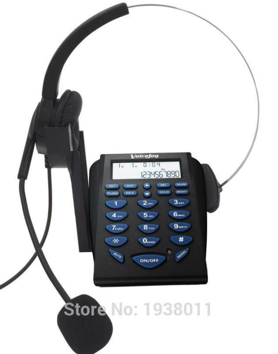 โทรศัพท์พร้อมชุดหูฟังrj9สำหรับศูนย์บริการโทรศัพท์-หูฟังสำนักงานระบบแป้นหมุนโทรศัพท์และชุดหูฟังปลั๊กrj9