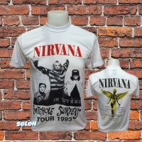 เสื้อวง NIRVANA วงร็อค ไม่มีตะเข็บข้าง คอฟิต ป้ายUS เสื้อร็อค เสื้อวินเทจ เสื้อร็อค วงดนตรีร็อคต่างประเทศ