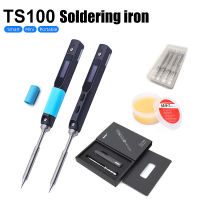 TS100 Miniware Smart Electric Soldering Iron Portable Digital Welding Precision Tool with B2 BC2 KU C1 Tips Soldering Fux Paste