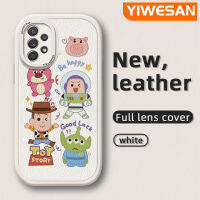 YIWESAN เคสปลอกสำหรับ Samsung A52s 5G A52 4G A52 5G ลายการ์ตูนตุ๊กตานักบินอวกาศรูปแบบดีไซน์ใหม่ใหม่โทรศัพท์ดีไซน์ด้านข้างดีไซน์ใหม่หนัง Lensa Kontak ฝาครอบกล้องแบบบางปกป้องเคสกันกระแทก