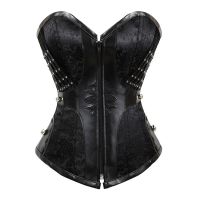 【LZ】☁■☢  Corpete modelador de corpo feminino sexy preto vermelho gótico steampunk retrô cintura cincher