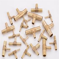 4mm 5mm 6mm 8mm 10mm 12mm 14mm 16mm Tee Type 3 Way Reducing Hose Barb Brass Barbed Tube Pipe Fitting Reducer Connector Adapter