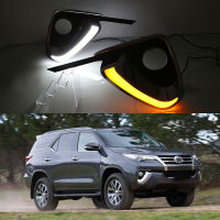 Car Flashing 2PCS For Toyota Fortuner 2015 2016 2017 2018 LED DRL Daytime Running Lights Daylight turn Signal lamp Style