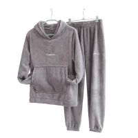 Autumn Winter Pajamas Set Women Loungewear Fleece Sleepwear Home Suits Homewear Ladies Warm Plush Lounge Sleep Wear