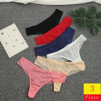 3 Pcs Lace Thongs ผู้หญิงโปร่งใสต่ำเอวชุดชั้นใน Hollow Out กางเกงหญิงไม่มีรอยต่อ GString Lingerie