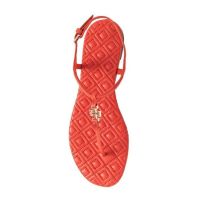 TOP☆【high quality】original tory burchˉ 2022 new European and American fashion flat bottom simple T-shaped sandals womens diamond plaid thong casual beach Roman shoes