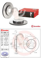 09 4869 41 จานเบรค ล้อ F (ยี่ห้อ BREMBO) รุ่น UV Benz W202 C200-280 ปี1993-1997