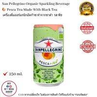 San Pellegrino Organic Sparkling Peach Tea Beverage 250 ml. เครื่องดื่มออร์แกนิก ทำจากชาดำ รส พีช