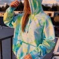 Autumn New Rainbow Hoodies Women Tie Dye Hooded Sweatshirt Oversized Hoodie Streetwear Pullover Casual Women Sweatshirts Tops