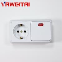 ✓  EU 1 Gang Switch With Indicator  1 Socket With Grounging 10/16A 250V Surface Mounted Receptacle Outlet Socket or Bedroom Kitchen